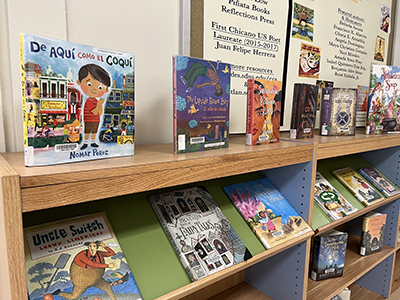 Children's Literature book section at SDSU Library - shelves with books