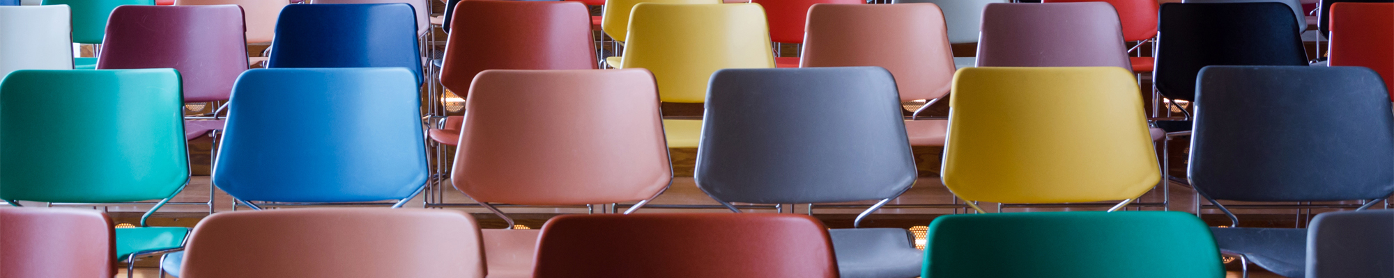 rows of colorful chairs